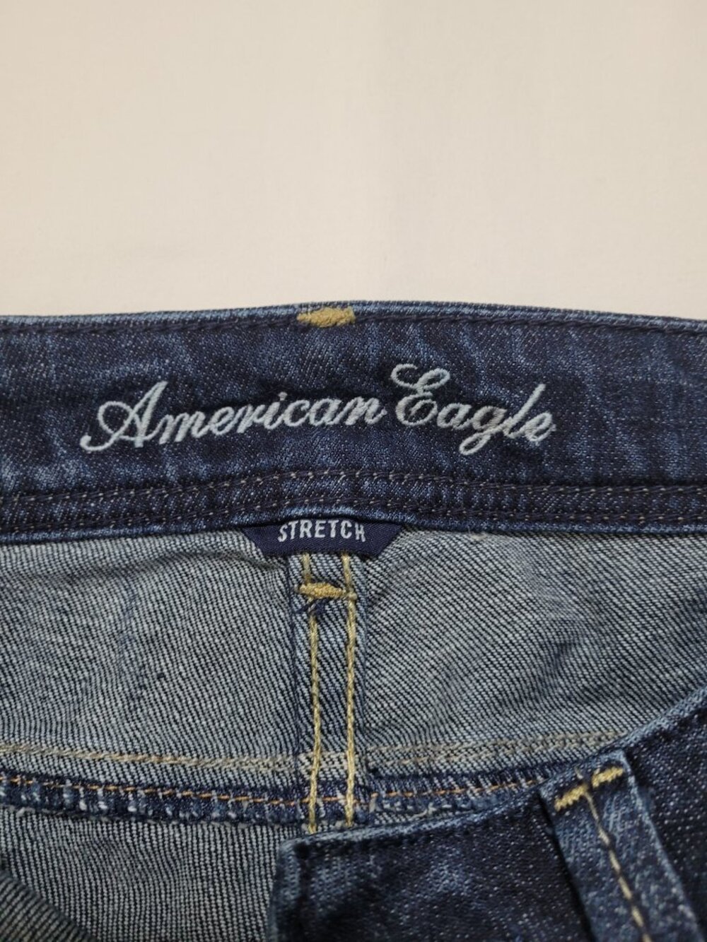 American Eagle Bootcut Jeans Mid Rise Dark Wash Stretch Size 8 Indie Sleaze - Picture 7 of 10